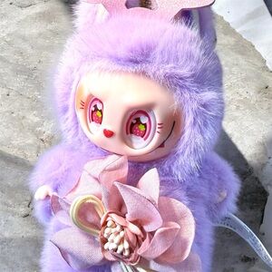 ONLY 1 LEFT! Custom Purple Antler Fantasy Plushie Keychain